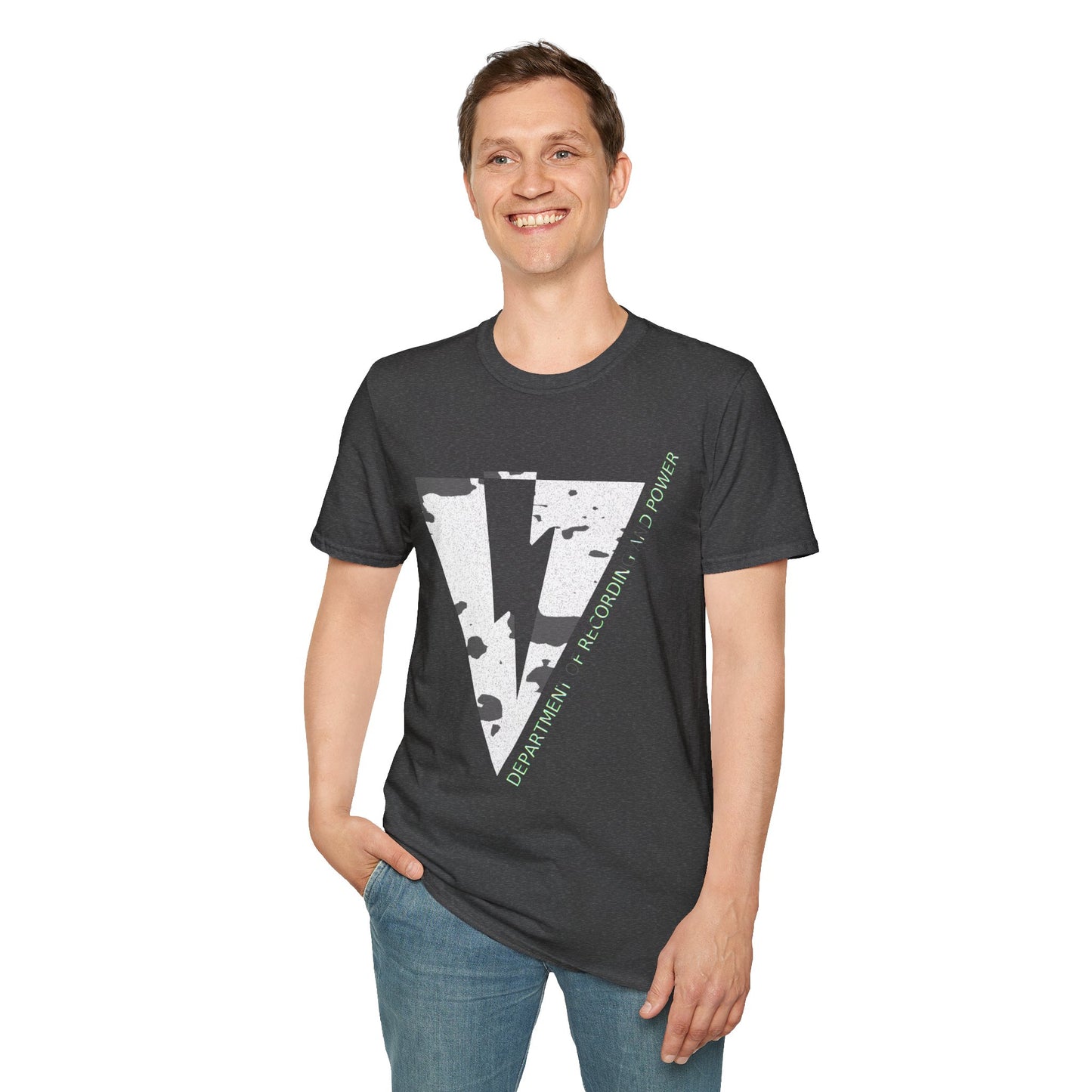 UPSIDE DOWN PYRAMID AND BOLT-DEPARTMENT OF RECORDING AND POWER- Graphic T-Shirt — Bold Logo Tee
